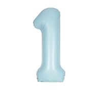 Giant Foil Number 1 Balloon - 86 cm - Matte Baby Blue
