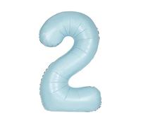 Giant Foil Number 2 Balloon - 86 cm - Matte Baby Blue