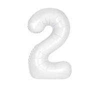 Giant Foil Number 2 Balloon - 86 cm - Matte White