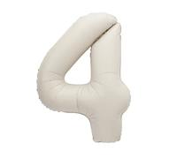 Giant Foil Number 4 Balloon - 86 cm - Matte Nude Colour - 1 Count (Pack of 1)