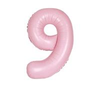 Giant Foil Number 9 Balloon - 86 cm - Matte Baby Pink