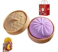 Giant Glitter Dumpling, Giant Glitter Dumpling Squishy Toy, Mega Rainbow Dumplings Fidget, Slow-Rising Sensory Decompression Dumplings,Soft Squeeze Decompression Dough (Purple)