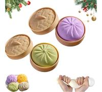 Giant Glitter Dumpling, Jumbo Dumpling Squishy Toy with Steamer Box, Large Stress Relief Sensory Ball for Adults & Kids, Anxiety Relief Fidget Toy (2PCS-BC)