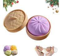 Giant Glitter Dumpling, Jumbo Dumpling Squishy Toy with Steamer Box, Large Stress Relief Sensory Ball for Adults & Kids, Anxiety Relief Fidget Toy (1PCS-B)