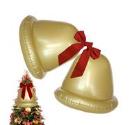 Giant Gonflatable Christmas Bells with Bows - 50cm Outdoor Inflatable Christmas Balls | 2 pièces Festive Holiday Bells Balloons | PVC X-masOutdoor Decor for Porch Lawn Living Room Yard Garden Patio