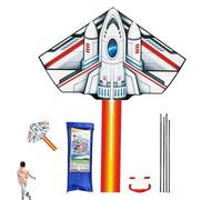Giant Kite - 83 Inch Single Line Flyer | Polyester Outdoor Toy - Colorful tail polyester kite with handle string 100 meters for boys girls park beach family flying fun active play sports recreation