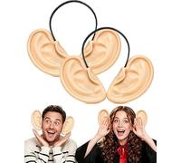 Giant Listening Ears Headband Oversized Fake PVC Party Costume Prop | Hilarious Big Cosmetic Pieces Easily Detach From The Frame Creating Unforgettable Laughs During Holiday Festival Gatherings