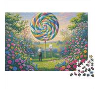 Giant Lollipop Puzzle for Adultees 1000 Piece Recy lower Bed Puzzles for Elderly Impossible Difficile Difficile Stimulant Idée de Cadeau Parfaite for Femmes 38x26cm/1000pcs