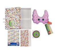 GIANT MICROBES Coffret cadeau « Get Well » en peluche thyroïde - Comprend une carte de rétablissement et un autocollant - Cadeau de confort après chirurgie, cadeaux de technologie chirurgicale