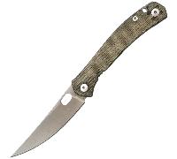 Giant Mouse Ace Bleecker, Satin Elmax, Green Micarta GM-BLEECKER-GREEN-CANVAS-MICARTA