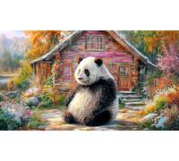 Giant-Panda Puzzle 1000 pièces Défi de Jeu éducatif Jeu Familial Amusant & Stimulant Cadeau pour Femmes et Hommes à des Fins de Relaxation 38x26/1000 pièces