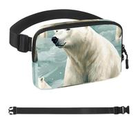 Giant Polar Bear-1599 Sac banane de style unisexe : sac banane tendance, sac à bandoulière sport fin à la mode pour jogging, randonnée, randonneur, femme, homme, multicolore, 4 x 23 x 15 cm,