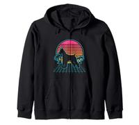 Giant Schnauzer Vintage 80s Vaporwave Aesthetic Dog Lover Sweat à Capuche