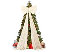 Giant Velvet Bow for Christmas Tree - Extra Large Velvet Decor, 20 x 71 pouces Christmas Bow for Indoor Trees, Doors, Walls | Holiday Decoration for Weddings, Birthdays, Rooms, Fireplace, Wall