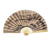 Giant Wall Fan - Vintage Chinese Folding Art, Traditional Foldable Decorative Canvas, Smmooth Surrface Natural Wood Bone, Durrable Qualiity Oriental Banner - for Music Festival Dance Party