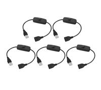 Giantdeer 5PCS Câble D'Extension USB avec Interrupteur, Rallonges USB avec Interrupteur à Bascule pour les Ventilateurs 5V, les Bandes LED, L'Enregistreur de Conduite（30CM ）