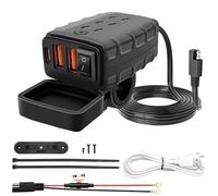 Giantdeer Chargeur de Téléphone pour Moto,Prise Type C Moto étanche avec Interrupteur,2 USB+1 Type-C,SAE-an-USB Prise Motocycle pour DC12V-24V Bicyclette,Téléphone Portable/GPS+Câble 3 en 1