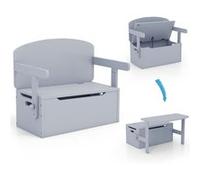 Giantex 3 en 1 Table Enfant en Bois avec Chaise avec Couvercle & Poignée Découpée Gris Gris