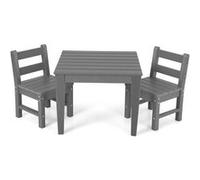 Costway Ensemble De Table Et Chaises Pour Enfants Pour Intérieur / Extérieur Table Pour Manger, Etudier Et Jouer Gris Multicolore