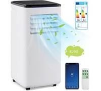 COSTWAY 5 en 1 R290 Climatiseur Mobile 9000 BTU, Refroidissement Chauffage, Déshumidificateur, Contrôle via APP WiFi, Minuterie 24h