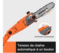 GIANTEX 750W Élagueuse Électrique sur Perche Télescopique 212-286CM-Scie d'Elagage-Vitesse 11m/s avec Tête Réglable -30° à 30°