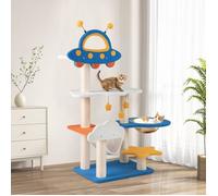 GIANTEX Arbre a Chat de 124 cm Tour pour Chat à Plusieurs Niveaux Thème de l'Espace Capsule Spatiale Poteaux à Gratter en Sis