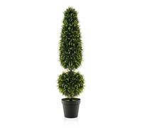 GIANTEX Arbre Artificiel Topiaire 120CM, Fausse Plante de Buis avec Vignes Naturelles, Feuilles Persistantes, Pot PE Rempli de Ciment, pour Véranda, Salon, Porche