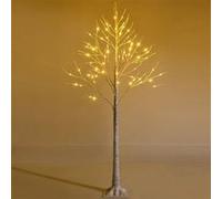 Giantex Arbre de Bouleau Artificiel 150cm avec 72 Lumières LED Blanc Chaud (150 CM) Blanc