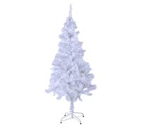 GIANTEX Arbre de Noël Artificiel, Pieds en Fer et Feuilles en PVC, Arbre de décoration de Noël Blanc, Utilisation pour réunions de Famille, décoration (210 cm)