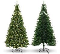 Giantex Arbre de noël lumineux, vert, pe, pvc plastique pulvérisé ignifugé 1137 points Vert
