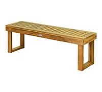 GIANTEX Banc de jardin 3 places - 132 × 34 × 43,5 cm - En bois massif - Charge maximale : 360 kg - Pour jardin, balcon, salle à manger - Couleur bois (pieds en U)