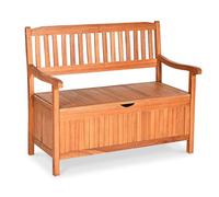 GIANTEX Banc de Jardin en Bois Extérieur, Conception 2 en 1 avec Espace de Rangement, Charge à 360 KG, Naturel