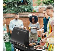 GIANTEX Barbecue à Gaz d'Extérieur BBQ 24,000 BTU, avec 3 Brûleurs, 2 Tablettes Latérales, Thermomètre, Chariot à Barbecue Camping