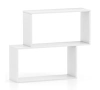 GIANTEX Bibliothèque à 2 Cubes, Espace de Rangement Ouverte, Etagere Bibliotheque Moderne à 3 Niveaux, Coussinet Antidérapant, pour Salon, Chambre à Coucher, Bureau, 80 x 22 x 70 cm, Blanc