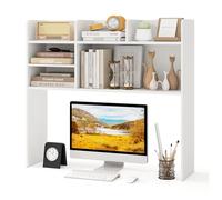 GIANTEX Bibliothèque pour Écran d'Ordinateur, Organisateur en Bois avec 6 Étagères, Étagère de Rangement à 3 Niveaux avec 2 Dispositifs Anti-basculement pour Bureau à Domicile (Blanc)