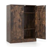 GIANTEX Buffet avec 2 portes, meuble auxiliaire avec 3 étagères, étagères réglables, armoire de rangement avec kit anti-retournement, 60 x 30 x 80 cm, organisateur pour salle de bain, salon, cuisine