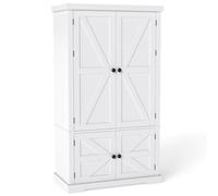 GIANTEX Buffet Cuisine, Armoire à 4 Portes en Bois avec 6 Étagères sur Portes, 2 Étagères Réglables et 1 Placard, Buffet Salle a Manger Gain de Place pour Salon, Cuisine, 76,5 x 40 x 139 cm