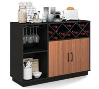 Giantex Buffet de buffet, meuble de base de bar à vin, 114,3 x 38,1 x 81,3 cm, support en verre, armoire de cuisine pour ustensiles de cuisine, liqueur, table de buffet pour le salon