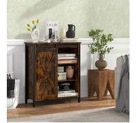 GIANTEX Buffet de Cuisine-Étagères Réglables & Amovibles-Porte Coulissante-Meuble de Rangement-Style Industriel-70x30x81cm-Marron