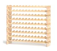 GIANTEX Casier à Vin avec 9 Étagères pour 108 Bouteilles, Range Bouteille en Bois de Sapin, Désign Séparable et Empliable, Étagère Vin pour Maison, Bar, Restaurant, 119 x 29 x 108 cm