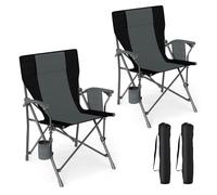 GIANTEX Chaise de camping pliable, chaise de pêche avec porte-gobelet et poche latérale, chaise pliante jusqu'à 160 kg, chaise de plage, portable, chaise pliante pour camping, pêche et pique-nique (2)