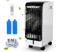 GIANTEX Climatiseur Mobile 4 en 1 Télécommandé-3 Modes+3 Vitesses-Rafraîchisseur d’Air -Ventilateur Minuterie 8H-Réservoir d'Eau 6L