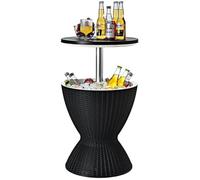 GIANTEX Cool Bar 30L avec Plateau Relevable-Table Glacière pour Jardin Rétractable 2 en 1-Seau à Glace-48,5x 43x 57,5-82 cm-Noir