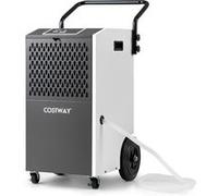 Déshumidificateur Mobile 73 L/jour 695 m³, Tuyau de Vidange et Minuterie, Blanc