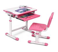 GIANTEX Ensemble Bureau et Chaise pour Enfant avec Hauteur Réglable et Design Ergonomique pour Apprendre Lire Dessiner, Rose