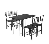 GIANTEX Ensemble table et chaises de salle à manger avec chaises, table à manger avec 4 chaises, table en bois, 4 chaises de salle à manger, pieds en métal, pour salle à manger, KZ99508IT