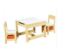 GIANTEX Ensemble Table et Chaises pour Enfants,Table Double Face avec 2 Chaises,2 Boîtes de Rangement,pour Etudier ou Jouer