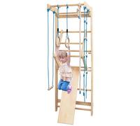 GIANTEX Espalier Suédois en Bois, Espalier Gym Équipements de Sport Professionnel avec Poignées Réglables,Echelle Musculation avec Barres,Pour Adultes & Enfants 80 x 60 x 220 CM