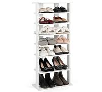 GIANTEX Étagère à Chaussures à 7 Niveaux, Porte-Chaussures 14 Paires, Range-Chaussures avec Tableau en Bois Amovible, pour Entrée, Salon, Chambre, 45x25x110 cm (Blanc)