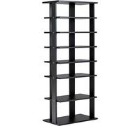 GIANTEX Étagère à Chaussures à 7 Niveaux, Porte-Chaussures 14 Paires, Range-Chaussures avec Tableau en Bois Amovible, pour Entrée, Salon, Chambre, 45x25x110 cm (Noir)